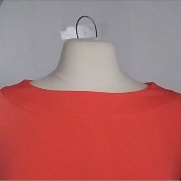 Attention Deep Coral 70s  80s 90s Style Body Con Dress Tiger Stripe Sash size XS - Picture 6 of 12